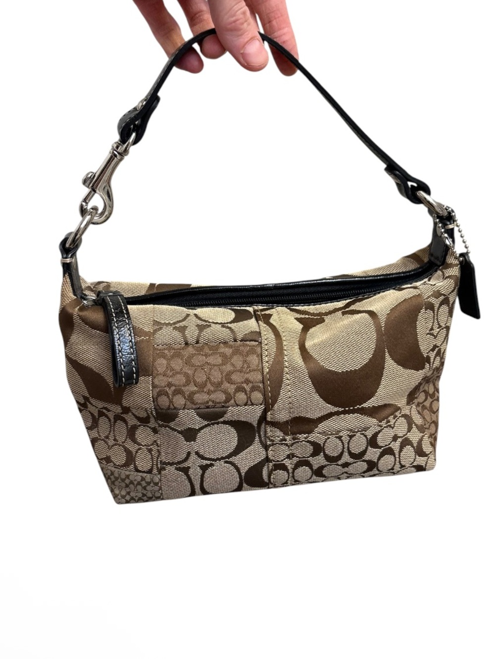 Coach vintage y2k Signature Patchwork Small mini bag Bag in Khaki/Brown